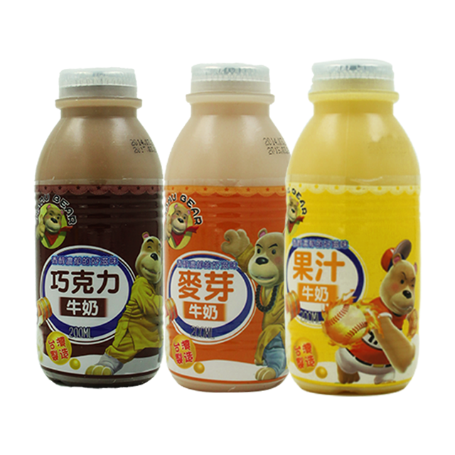 台湾q熊出没巧克力牛奶 麦芽味牛奶 橙味牛奶