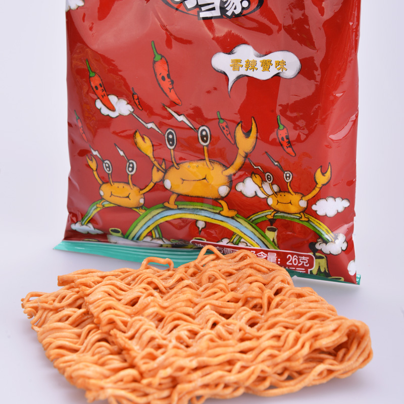 统一小当家方便面 干脆面 干吃面(香辣蟹味)猪排味26g