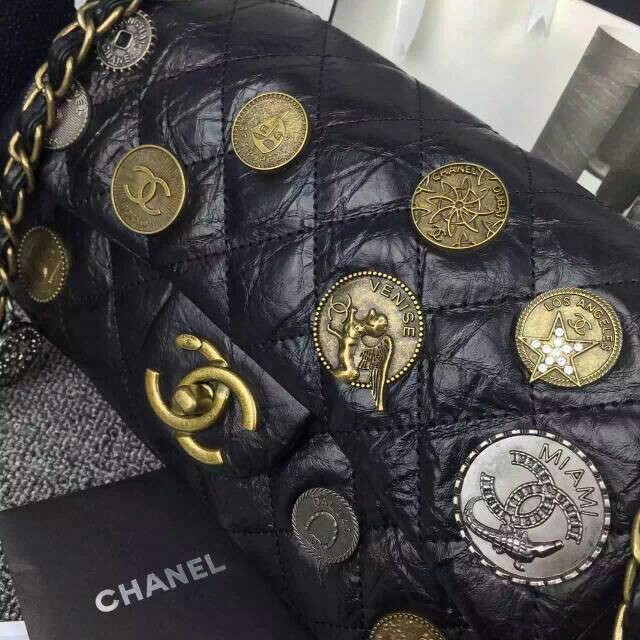 【独家实拍chanel2015vip限量徽章纪念版classic flap