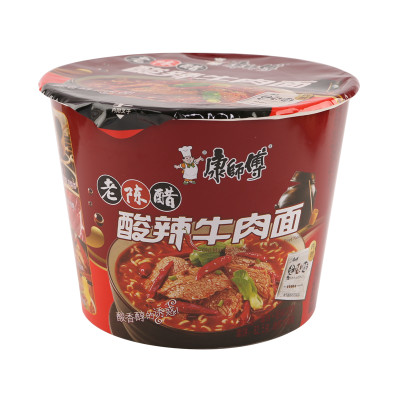 康师傅 老陈醋酸辣牛肉面 126g/桶 方便面