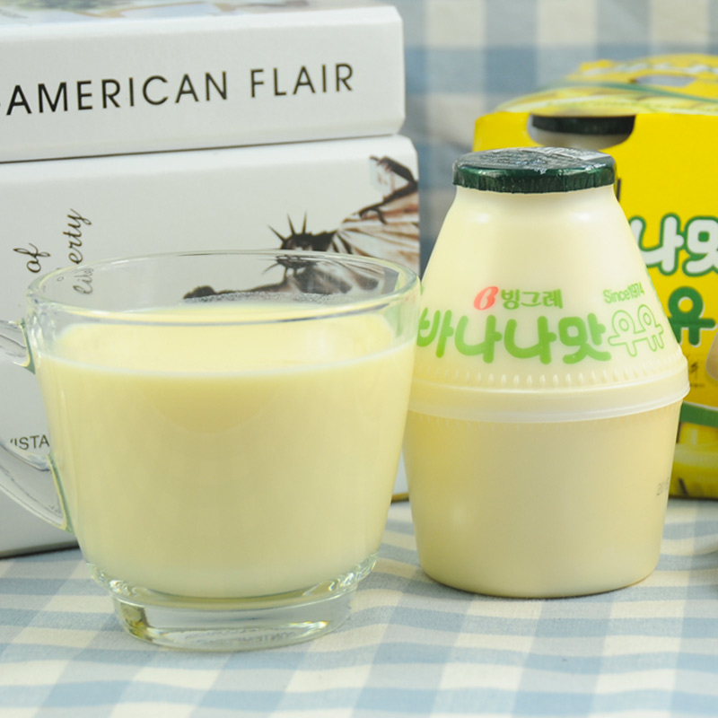 韩国进口宾格瑞香蕉牛奶饮料240ml正品冷藏派送休闲营养饮料 天猫正品