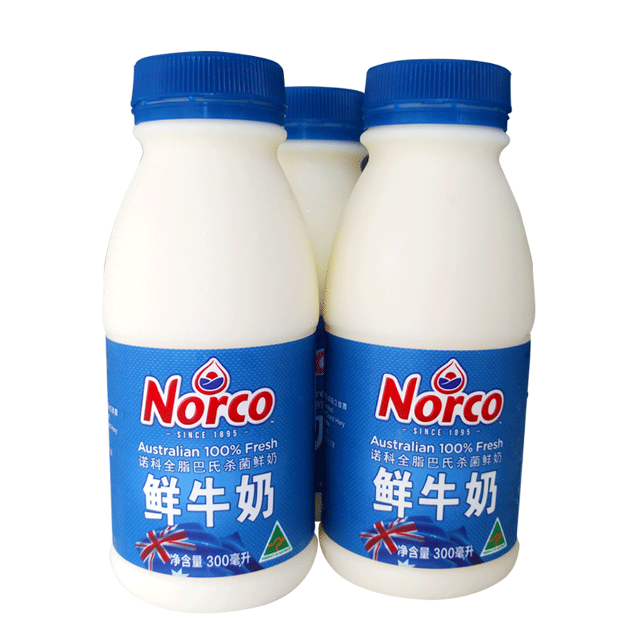 【新品】澳洲诺科巴氏鲜牛奶300ml*2瓶,限江浙沪