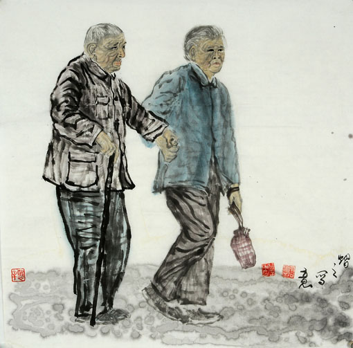 【艺术进万家特价惠民作品】不离不弃 患难与共 69cm*69cm 未装裱