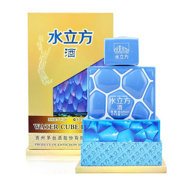 贵州茅台水立方酒奥运会纪念酒 53度500ml 酱香型 高度酒特价收藏
