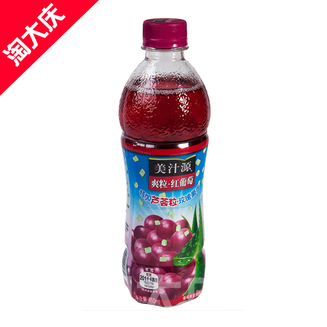 美汁源爽粒红葡萄450ml