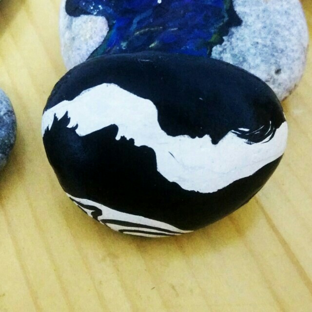 手绘石头,情侣,头像,石头手绘