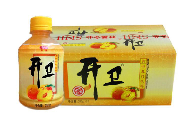 商品详情 开卫黄桃果肉饮料280g*15瓶整箱 配料表 水,桃浆,果葡糖浆