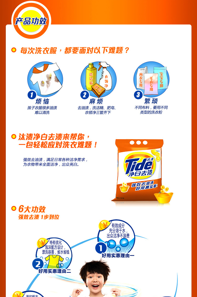 汰渍净白去渍洗衣粉(柠檬清新型)2.15千克