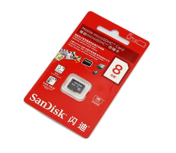 sandisk闪迪tf卡 8g高速存储卡micro sd 8gb手机内存卡class4正品