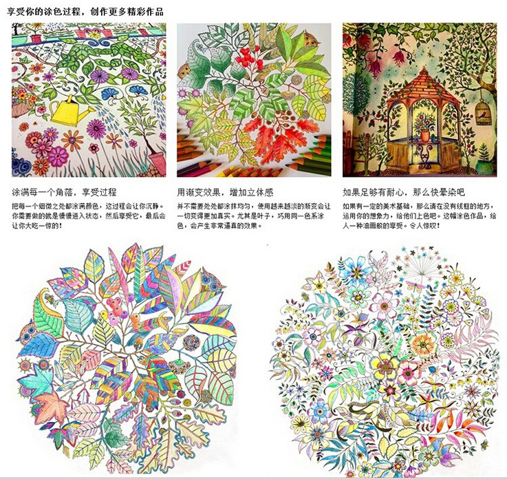 现货包邮 秘密花园 魔法森林 奇幻梦境 中文版手绘涂鸦涂色填色本