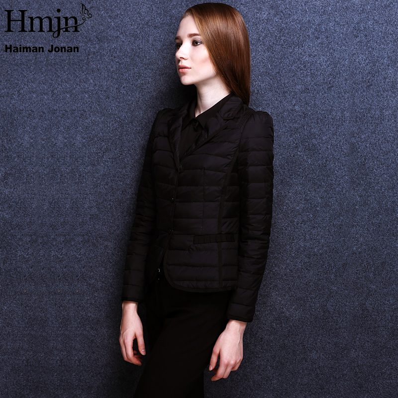 hmjn海蔓娇娜 专柜正品欧美大牌西装式羽绒服 女短款外套h458808