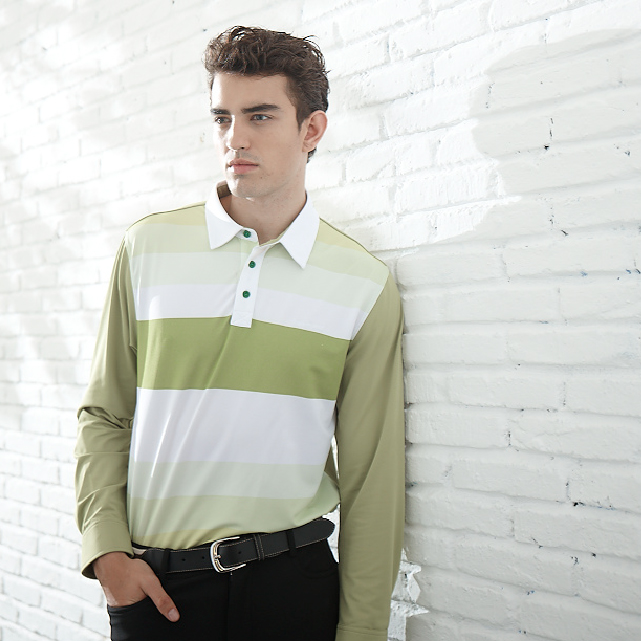 男式渐变条纹POLO衫（15WPS101）
