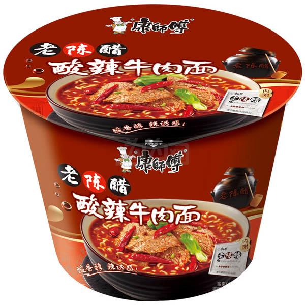 康师傅 老陈醋酸辣牛肉面 120g桶