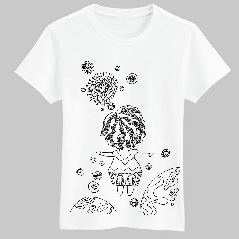 韩国秘密花园 创意手绘填色t恤,多款图案可选,亲子装系列