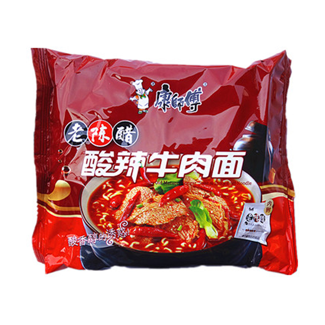 康师傅老陈醋酸辣牛肉面 袋113g