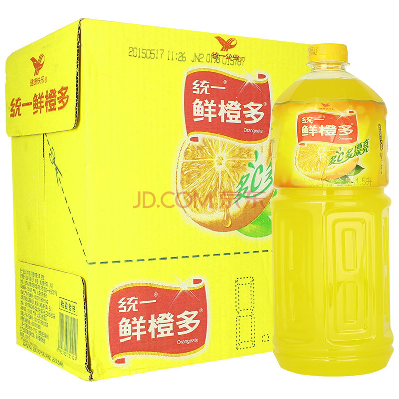 统一鲜橙多饮料 1.5l*6 整箱