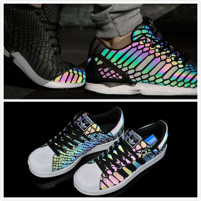 adidas/阿迪达斯男鞋 三叶草变色龙女鞋zx flux xeno 3m反光男鞋b2