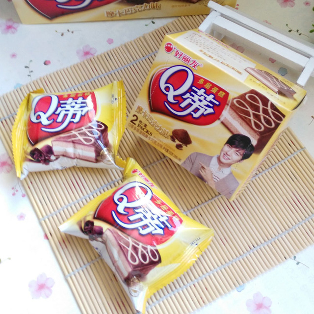 好丽友q蒂摩卡巧克力味多层蛋糕两枚装