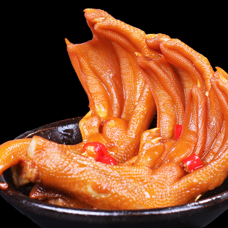 渝乐无穷醉香鸭掌黑鸭味 休闲零食酱辣鸭爪 独立包装称重200g