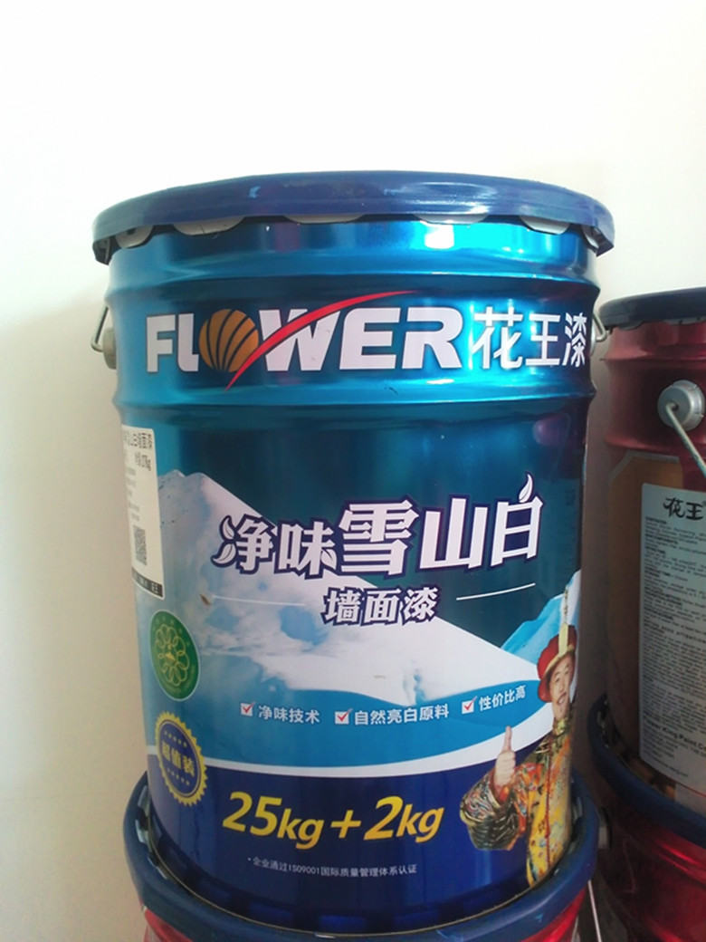 花王漆正品 内墙乳胶漆 净味雪山白墙面漆 涂料 工程双包 27kg