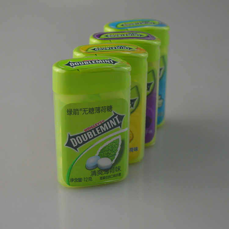 绿箭无糖薄荷糖塑料盒润喉清凉口香硬糖绿箭糖果零食