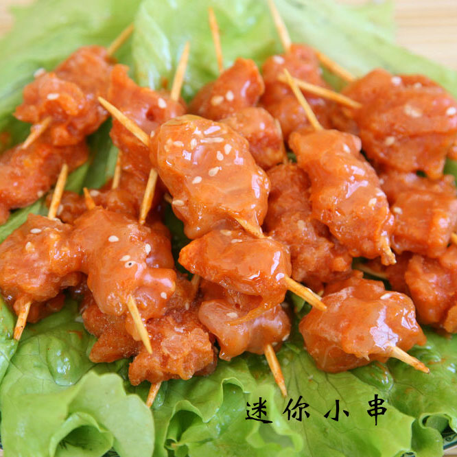 宏丰隆迷你肉串1kg 烧烤油炸小吃牙签肉串