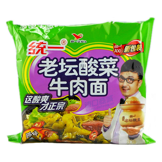 统一 老坛酸菜牛肉面 原味 袋装