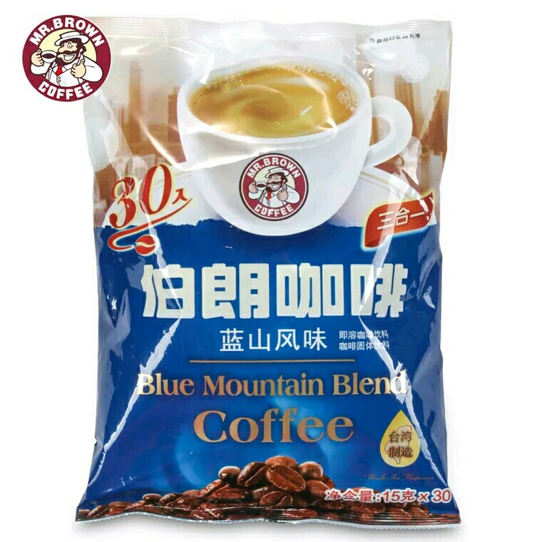 台湾原装进口 伯朗咖啡蓝山风味450g 三合一速溶咖啡 咖啡冲饮品