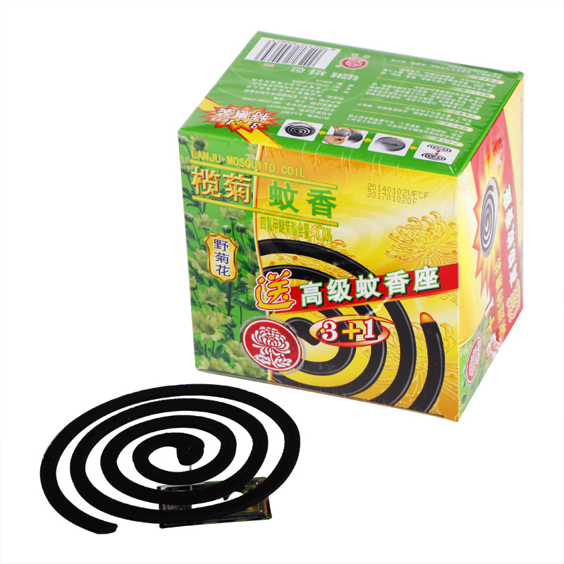 榄菊 野菊花蚊香3 1家庭特惠装30盘/盒送蚊香座 盘香