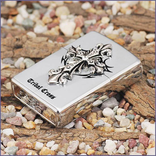 zippo 日韩拉丝水晶十字架