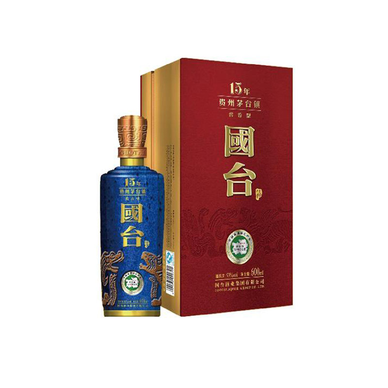 贵州国台【十五年珍藏】酱香型53度白酒600ml礼盒装 天士力茅台镇