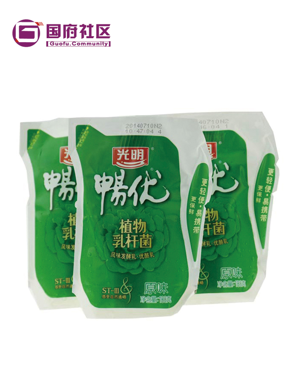 【预定】光明畅优植物乳杆菌优酪乳原味(轻巧包)180ml