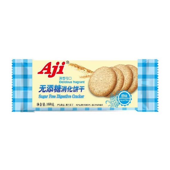 aji无糖消化饼干原味/芝麻/红枣3种口味168克 粗粮全麦饼干 营养