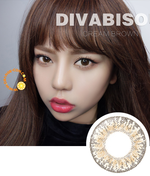 独家新品:diva bisou cream奶油三色 棕色 桔子正品美瞳网