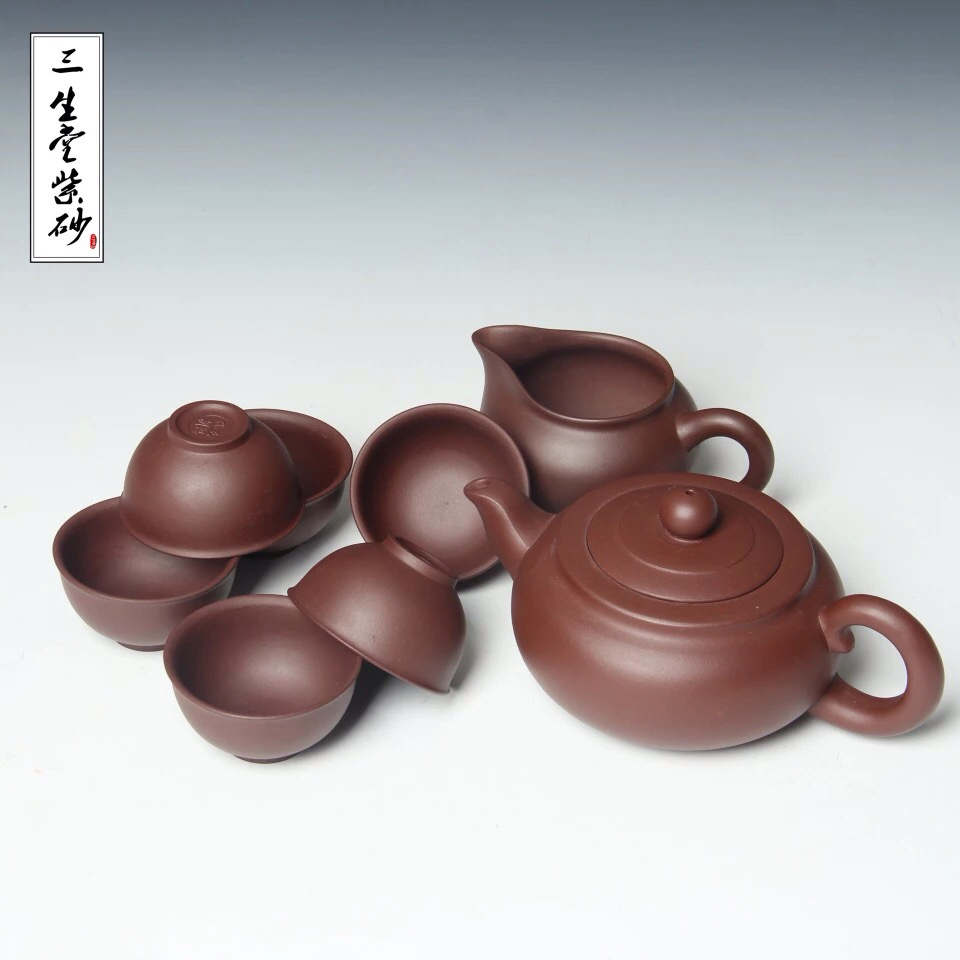 古韵三生堂宜兴正品紫砂壶线韵套组茶壶茶具套组