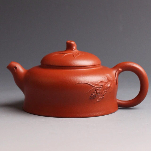古韵三生堂宜兴正品紫砂壶湖月贴葡萄壶朱泥茶壶