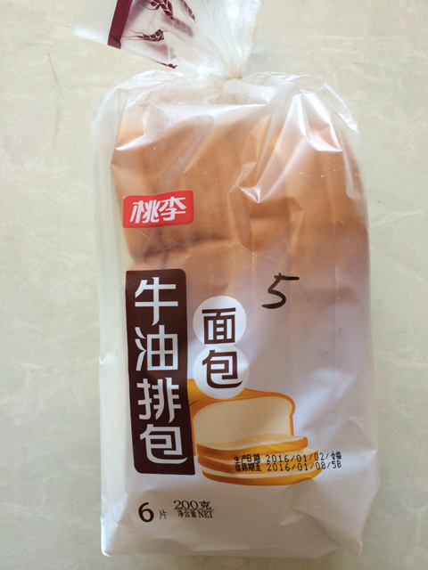 桃李牛油排包面包200g