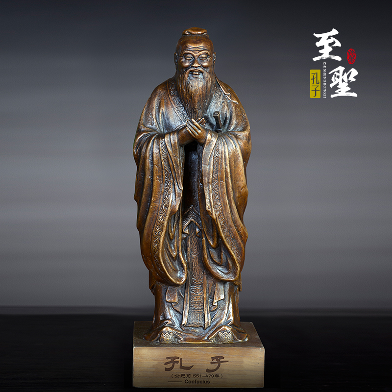 儒果孔子像-至圣孔子 吴道子版孔子画像用雕塑语言实现 著名雕塑家孙