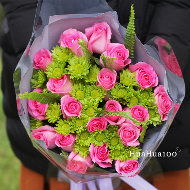 苏珊的舞鞋丨19朵粉玫瑰花束