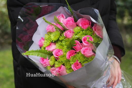 苏珊的舞鞋丨19朵粉玫瑰花束 商品图2