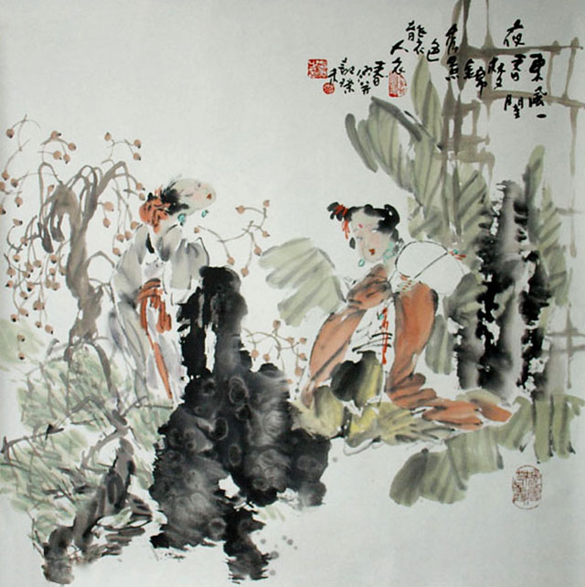 名刘春华,号痴画女,1944年生,中国河北省石家庄市人,著名写意人物画家