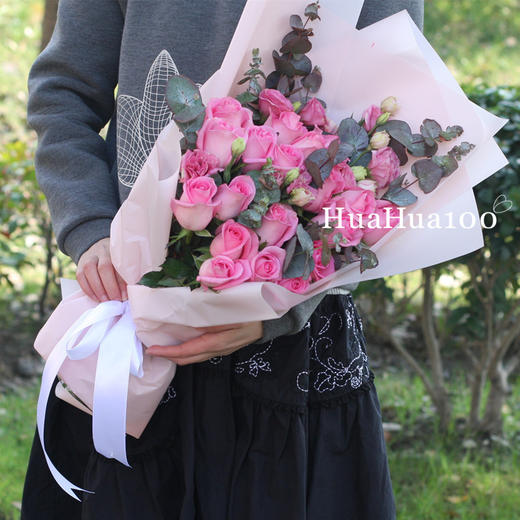 宠爱丨19朵粉玫瑰花束