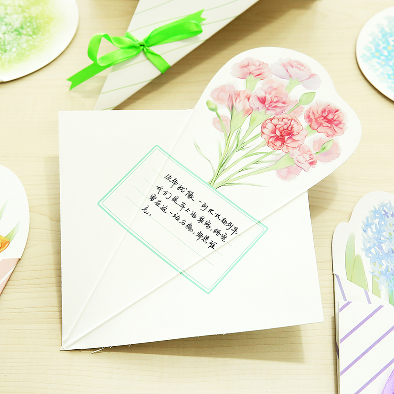 三年二班 中秋节diy 创意鲜花礼物留言贺卡 祝福感谢生日小卡片