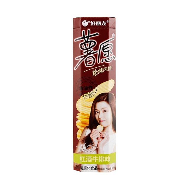 好丽友 薯愿马铃薯膨化食品(红酒牛排味) 104g/罐