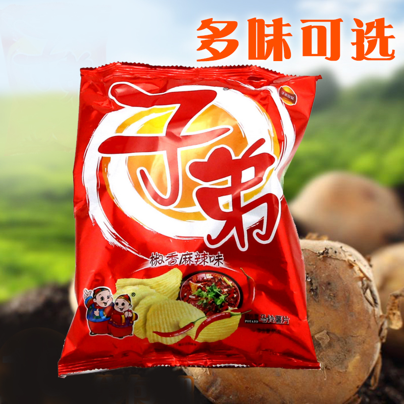 子弟土豆片100g(1,烧烤 2,番茄 3,原味 4,麻辣 5,黑胡椒 6,黄瓜味 7