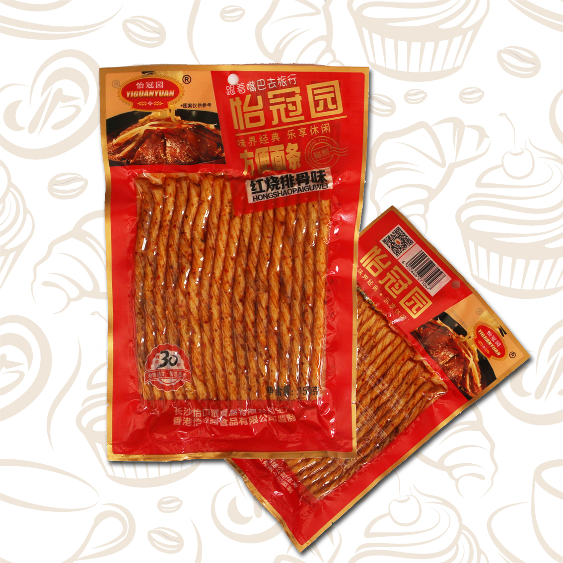 怡冠园 方便面条红烧排骨味150g 辣条 麻辣零食 面筋