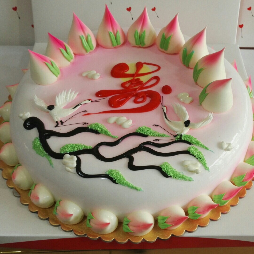 14英寸鲜奶祝寿蛋糕