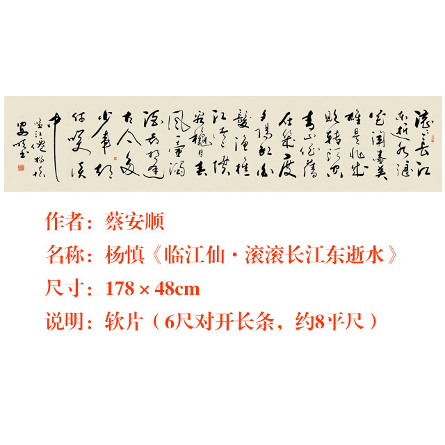 著名书法家蔡安顺书法作品·明·杨慎《临江仙·滚滚长江东逝水》,手