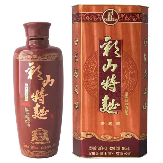 山东宁阳彩山特曲铁盒贵宾酒38度460ml 满六件包邮