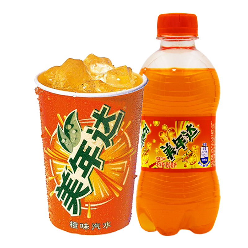 美年达 橙味汽水 330ml/瓶